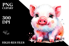 Simple Baby Pig Drawing | Clipart Product Image 2
