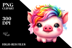 Simple Baby Pig Drawing | Clipart Product Image 2