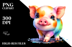 Simple Baby Pig Drawing | Clipart Product Image 2