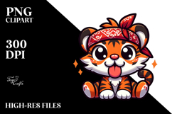 Funny Tiger with Bandana, Trending PNG Product Image 2