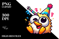 Goofy Bird with Party Hat PNG Product Image 1