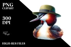 Vibrant Watercolor Grebe Hat | Sublimation | Clipart Product Image 1