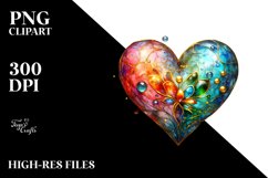 Colorful Heartmade of with Goldern Insertions PNG Product Image 2