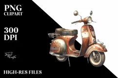 Vintage Rusted Scooter Stars | Sublimation Clipart Product Image 3