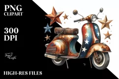 Vintage Rusted Scooter Stars | Sublimation Clipart Product Image 3