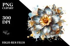 Colorful Watercolor Flower Sticker Clipart Product Image 1
