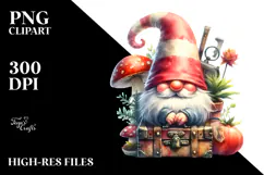 Watercolor Retro Funny Gnome, Transparent PNG Product Image 2