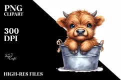 Baby Highland Cow Watercolor Product Image 3