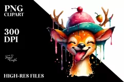 Vibrant Funny Deer Portrait | Sublimation Clipart Product Image 3