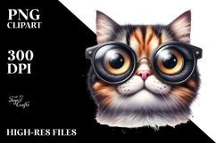 Funny Cat with Crazy Face PNG Product Image 2