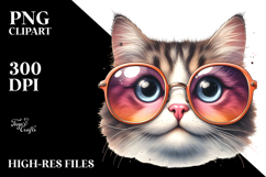 Funny Cat with Crazy Face PNG Product Image 2