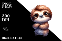 Cute Sloth with Big Eyes | Sublimation | Clipart Product Image 2