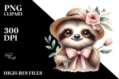 Cute Sloth Big Eyes Standing Up | Clipart Product Image 2