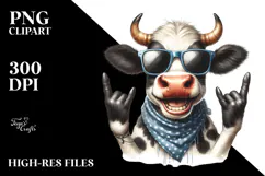 Funny Cow Rocker, Whimsical PNG Product Image 2