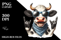 Funny Cow Rocker, Whimsical PNG Product Image 2