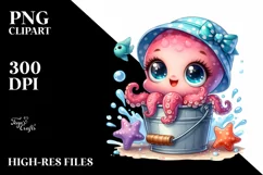 Colorful Octopus in Bucket Clipart Product Image 1