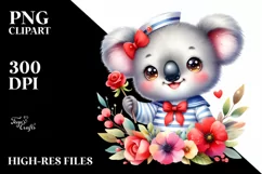 Colorful Baby Koala Sailor Suit | Clipart Product Image 1