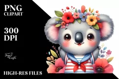 Colorful Baby Koala with Sailor Suit | Clipart Product Image 3