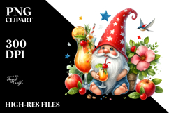 Whimsical Gnome Drinking Cocktail in Summer Clothes, Product Image 2