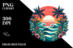 Retro Tropical Sunset PNG Product Image 2