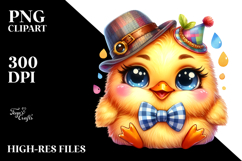 Colorful Baby Chicken with Party Hat PNG Product Image 2