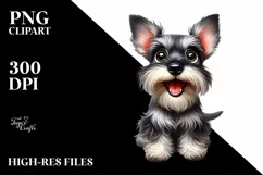 Watercolor Funny Enthusiastic Miniature Schnauzer Product Image 1