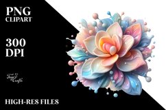 Glossy Abstract Pastel Gardenia | Clipart Product Image 3