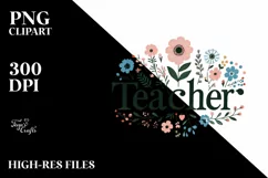 Simple Flowers Teacher Summer Flower PNG Product Image 3