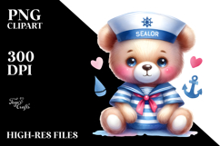 Cute Bear Sailor Suit PNG Product Image 2