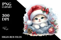Christmas Baby Cat with Big Eyes PNG Product Image 3