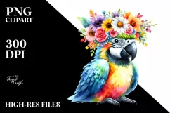 Cute Macaw Vibrant Colors Sitting | Clipart Product Image 3