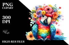 Cute Macaw Vibrant Colors Sitting | Clipart Product Image 2