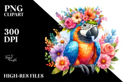Cute Macaw Vibrant Colors Sitting | Clipart Product Image 2