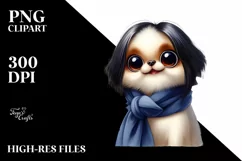 Funny Japanese Chin Flowers Clipart Product Image 1