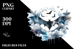 Washed Watercolor Bat, PNG Product Image 2