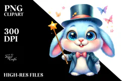 Goofy Baby Rabbit with Book PNG Product Image 2