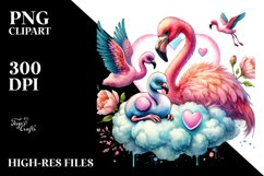 Adorned Flamingo on Cloud PNG Product Image 2