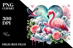 Adorned Flamingo on Cloud PNG Product Image 2
