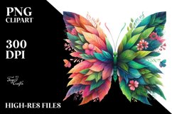 Abstract Vibrant Butterfly PNG Product Image 3