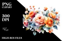 Abstract Colorful Roses Frame | Sublimation Clipart Product Image 3