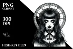 Detailed Gothic Girl PNG Product Image 2