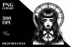 Detailed Gothic Girl PNG Product Image 1