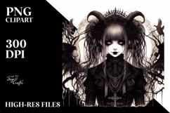 Detailed Gothic Girl PNG Product Image 3