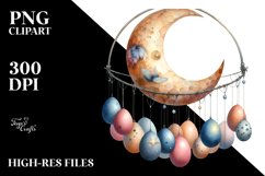 Half Moon with Eggs Hanging Sublimation PNG Product Image 2