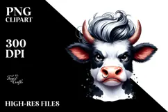 Angry Funny Cow PNG Product Image 2