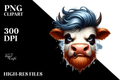 Angry Funny Cow PNG Product Image 2