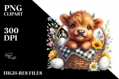 Cute Highland Cow | Sublimation | Clipart Product Image 1
