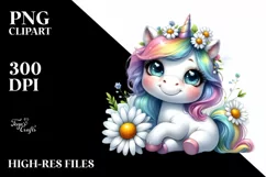 Babyunicorn Watercolor | Sublimation | Clipart Product Image 1