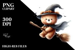 Funny Witch Bear Design | Sublimation | Clipart Product Image 3