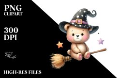 Funny Witch Bear Design | Sublimation | Clipart Product Image 3